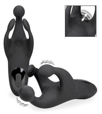 Orgo vibrating and throbbing three-arm masturbator