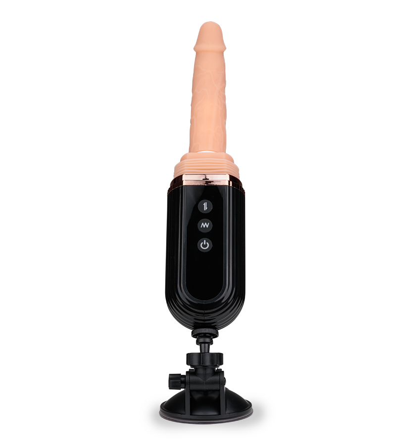 Owen thrusting and vibrating suction cup dildo