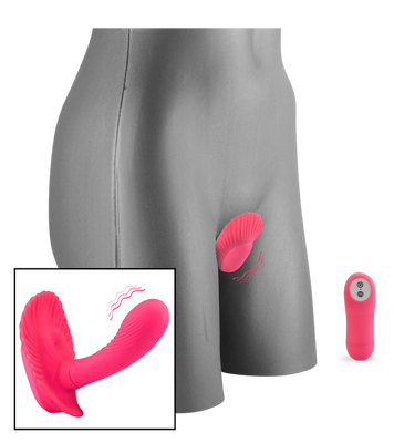 Remote control vibrating shell wearable dildo
