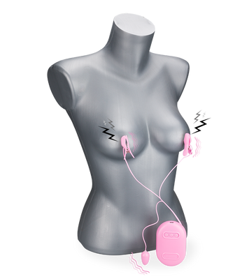 Signal vibrating electrosex nipple clamps and vibrating love egg