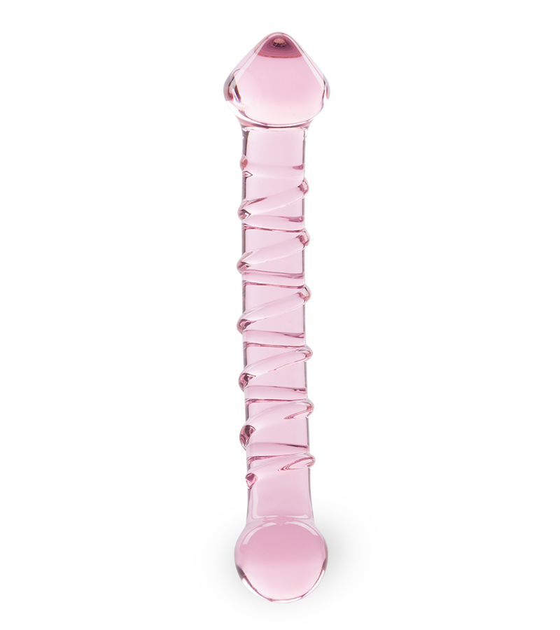 Swirling glass dildo
