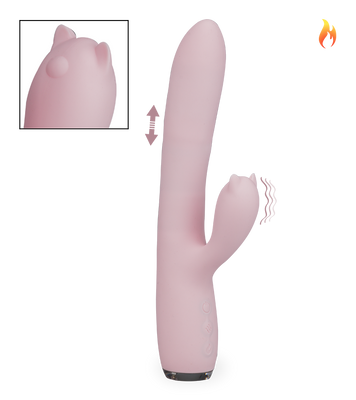 Twenty thrusting heated rabbit vibrator