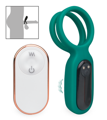 Unity vibrating double cock ring with clit stimulator