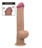 Very realistic double layer suction cup handle dildo 13.00 inches