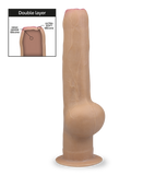 Very realistic suction cup dildo with foreskin and handle