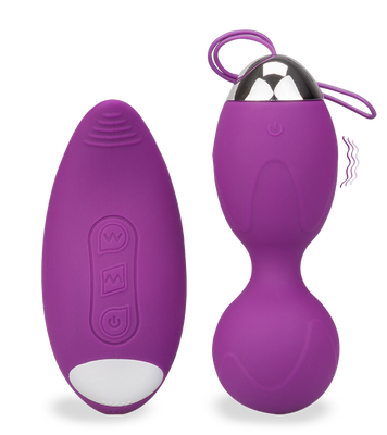 Vibrating love egg with a vibrating clitoris-stimulating remote control