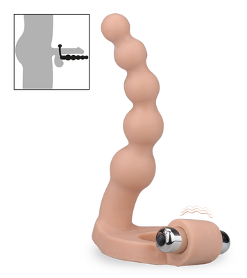 Vibrating penetrating cock ring with beads