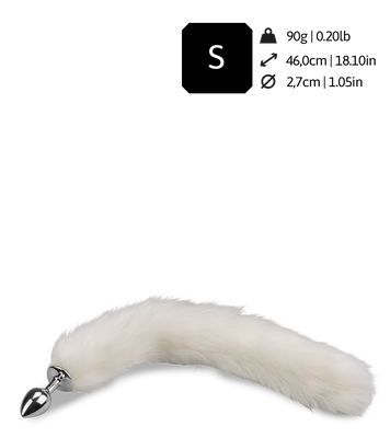 White vegan fur dog tail anal plug