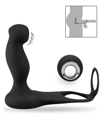 Wireless remote control prostate sex toy with cock ring